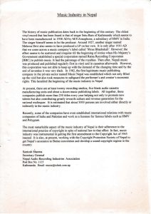 MUSIC INDUSTRY IN NEPAL