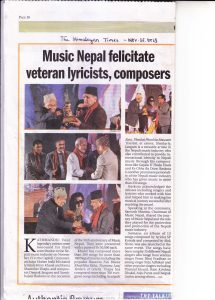 MUSIC NEPAL FELICITATE VETERAN LYRICISTS, COMPOSERS